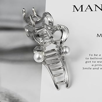 Amazon.co.jp: Suime パール バンスクリップ ヘアクリップ 大粒パール